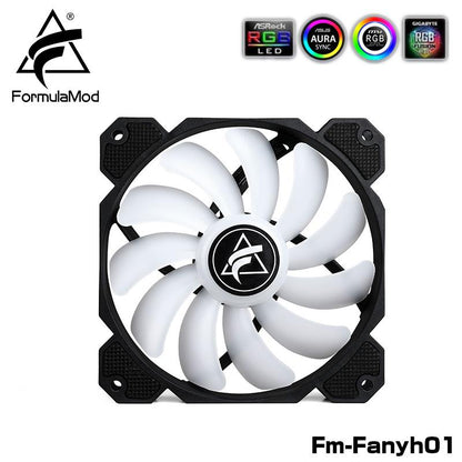 FormulaMod Fm-Fanyh 120mm PWM Fan 5v 3Pin RGB Multipurpose Radiator Cooler Case Fan Hydraulic Bearing | Custom Loop Radiator