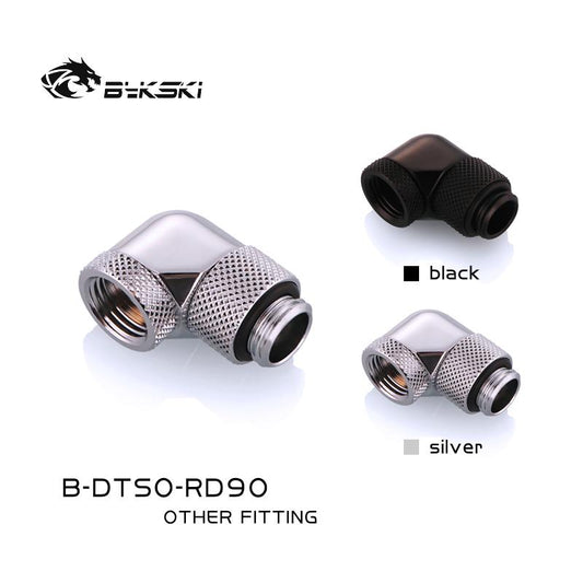 Bykski G1/4'' Thread 90 Degree Double Rotary Fittings Boutique Diamond Pattern Two Color Water | Water Cooling Fitting