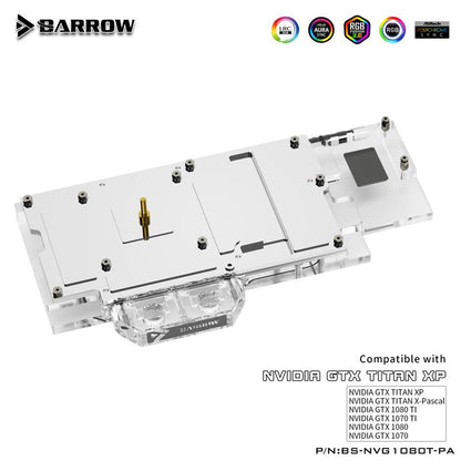 Barrow BS-NVG1080T-PA LRC RGB v1/v2 Full Cover Graphics Card Water Cooling Block for Founder | Water Cooling Block