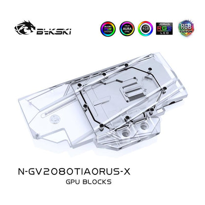 FormulaMod Bykski RTX 2080Ti full-cover GPU waterblock — silent local AI workload cooling (view 3)