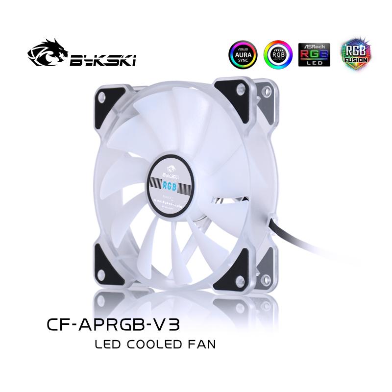Bykski RGB 12v Computer Fan 120mm Mute Water Cooling Fan For PC Case 120/240/480 Radiator Colorful Cooler For PC Cooling