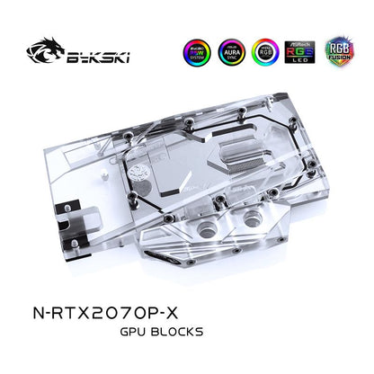FormulaMod Bykski RTX 2070 full-cover GPU waterblock — silent local AI workload cooling (view 3)