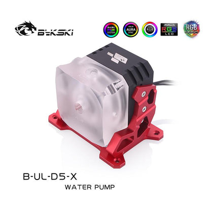 Bykski B-UL-D5-X, D5 Pump With Bracket & Armor, Aluminum Alloy Bracket And Armor, Head 3.8 Meters, Flow | Water Cooling Pump