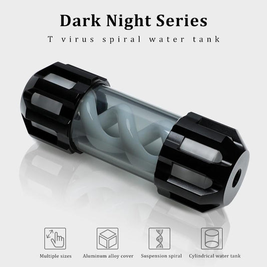 Barrow CMYKB-155 Dark Night Virus-T Reservoirs Aluminum Alloy Cover + Acrylic Body Multiple | PC Water Cooling Accessory