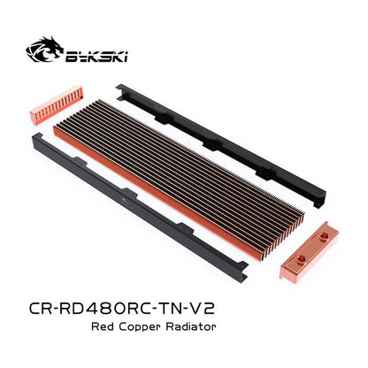 Bykski 480mm Copper Radiator RC Series High-performance Heat Dissipation 30mm Thickness for 12cm Fan Cooler, CR-RD480RC-TN-V2