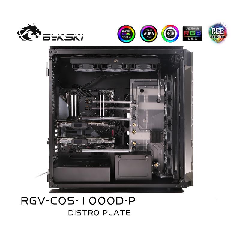 Bykski Distro Plate For CORSAIR 1000D Case, Waterway Boards For Intel CPU Water Block & Single GPU Building, | Distro Plate