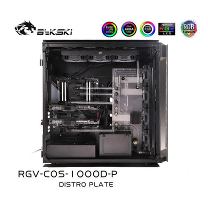 Bykski Distro Plate For CORSAIR 1000D Case, Waterway Boards For Intel CPU Water Block & Single GPU Building, | Distro Plate
