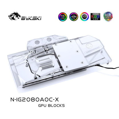 FormulaMod Bykski RTX 2080 full-cover GPU waterblock — silent local AI workload cooling (view 3)