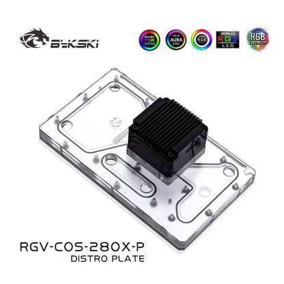 BYKSKI RGV-COS-280X-P Waterway Board Cooling Kit for CORSAIR 208X Case, CPU/GPU Block double 240 Radiator