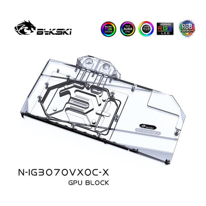 Bykski GPU Water Block For Colorful RTX 3070Ti/3070/3060Ti Vulcan / Neptune, Radiator Water Cooling Liquid, N-IG3070VXOC-X