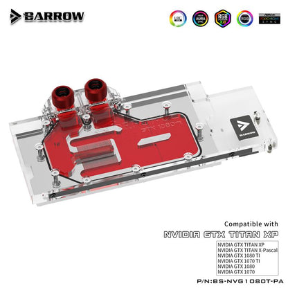 Barrow BS-NVG1080T-PA LRC RGB v1/v2 Full Cover Graphics Card Water Cooling Block for Founder | Water Cooling Block