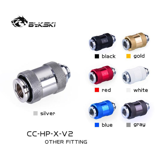 Bykski Water Valve G1/4'' Double Inner Thread, Male To Female Colour Switch, For Hard Tube Push the Switch To Drain, CC-HP-X-V2
