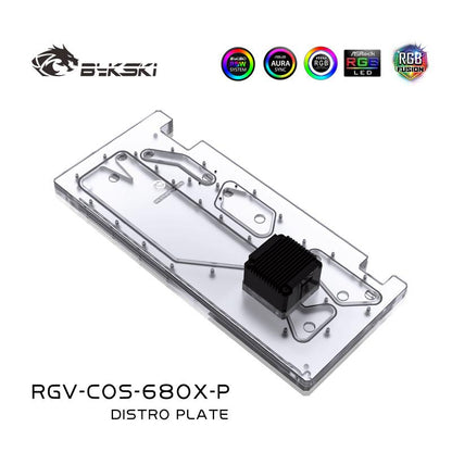 Bykski Distro Plate For Corsair 680X Case, Waterway Boards For Intel CPU Water Block & Single GPU Building, RGV-COS-680X-P