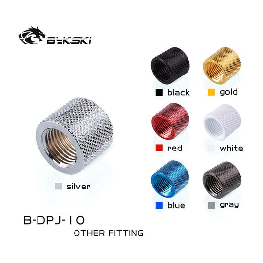Bykski B-DPJ-10, 10mm Female To Female Fittings, Boutique Diamond Pattern, Multiple Color G1/4 Female To Female Fittings