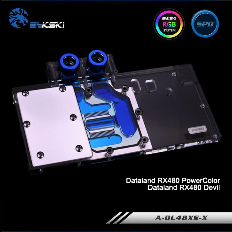 Bykski A-DL48XS-X, Full Cover Graphics Card Water Cooling Block RGB/RBW for Dataland RX480 | Water Cooling Block