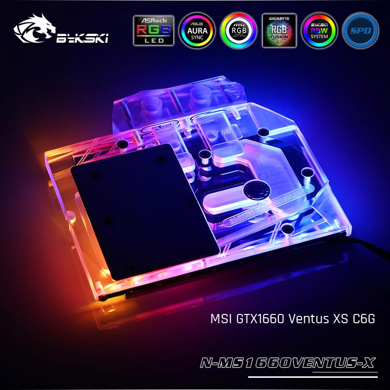 Bykski N-MS1660VENTUS-X, Full Cover Graphics Card Water Cooling Block, For MSI GTX1660 Ventus XS C6G | Water Cooling Block