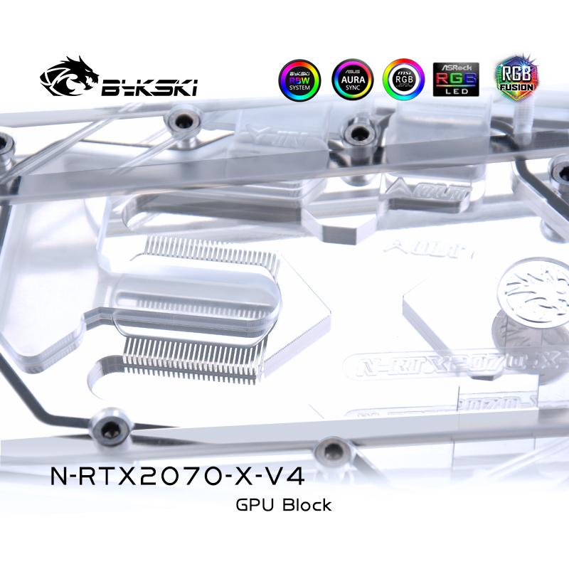 Bykski N-RTX2070-X-V4 GPU Water Cooling Block For NVIDIA RTX2070 Founder Edition, 2060 Super Founder Edition