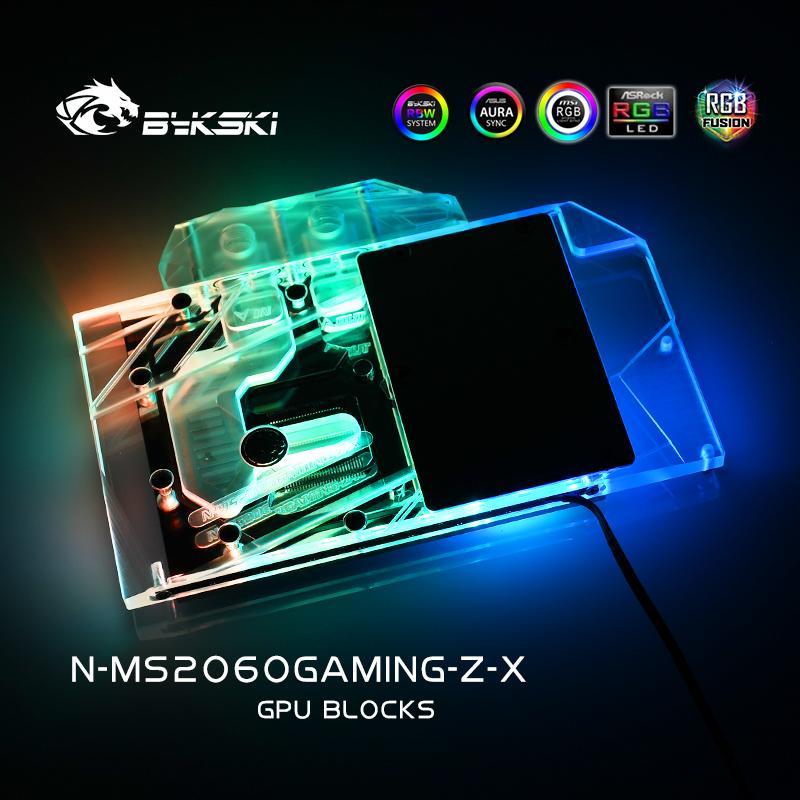 Bykski N-MS2060GAMING-Z-X, Full Cover Graphics Card Water Cooling Block For MSI RTX2060 Gaming Z 6G