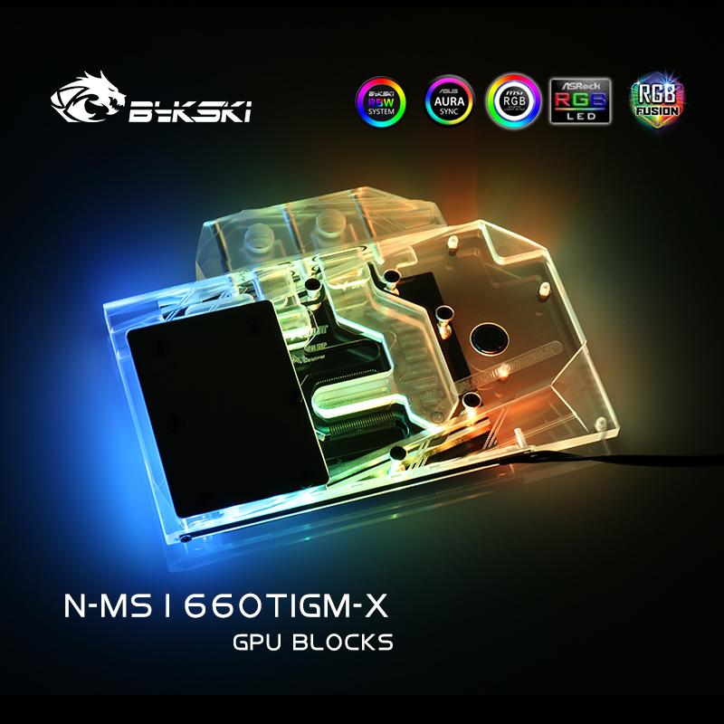 Bykski N-MS1660TIGM-X, Full Cover Graphics Card Water Cooling Block,For MSI GTX1660Ti Gaming X 6G