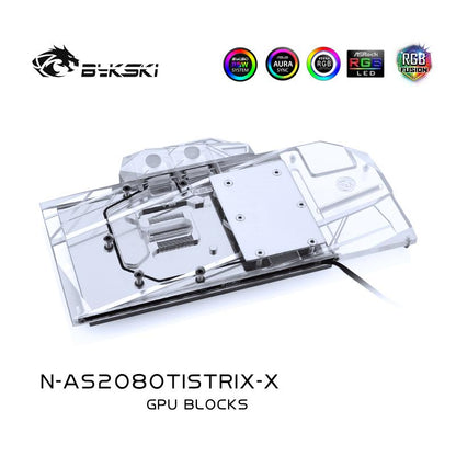 Bykski Full Cover Graphics Card Water Cooling Block, For Asus Rog Strix RTX 2080 Ti, N-AS2080TISTRIX-X