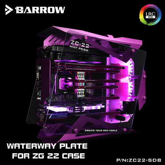Barrow ZC22-SDB, Waterway Boards For Zeaginal 22 Case, For Intel CPU Water Block & Single GPU Building