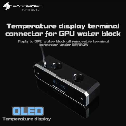 Barrow ch FBQTS, Digital Display Temperature Bridges, Mirror Edition, For Barrow's GPU Blocks | Water Cooling Block
