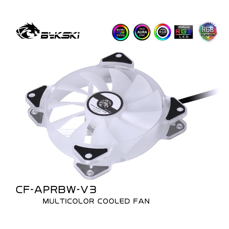 Bykski ARGB 5v Computer Fan 120mm Mute Water Cooling Fan For PC Case 120/240/480 Radiator Colorful Cooler For PC Cooling