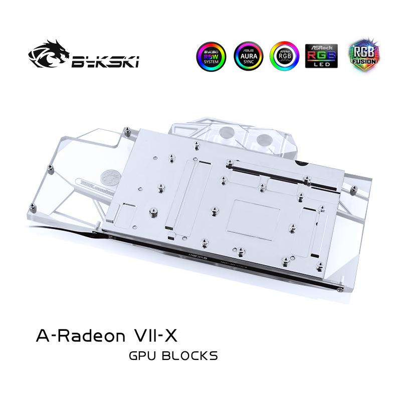 Bykski A-Radeon VII-X, bloc de refroidissement par eau de carte graphique à couverture complète pour l'édition Founder AMD Radeon VII