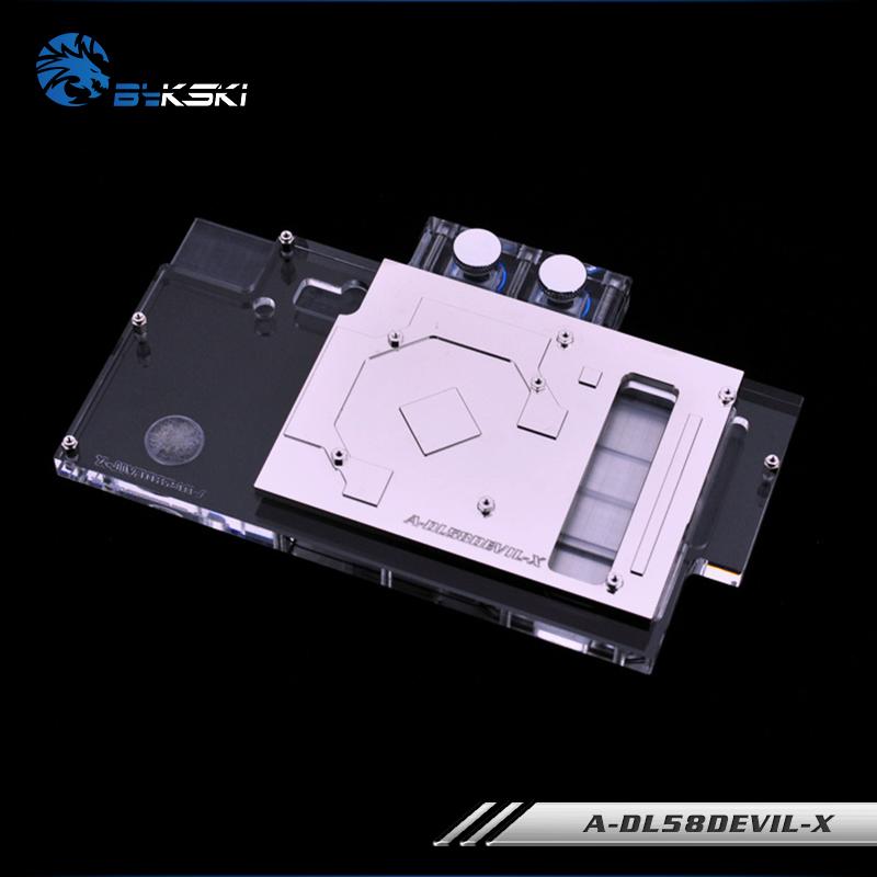 Bykski A-DL58DEVIL-X, Full Cover Graphics Card Water Cooling Block for Dataland DEVIL RX 580