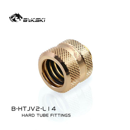 Bykski B-HTJV2-L14, OD14mm Extended Type Hard Tube Fittings, G1/4 Adapters For OD14mm Hard Tubes
