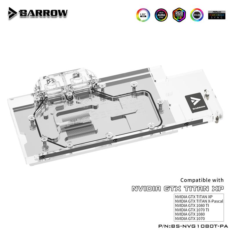 Barrow BS-NVG1080T-PA LRC RGB v1/v2 Full Cover Graphics Card Water Cooling Block for Founder | Water Cooling Block