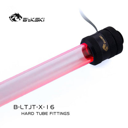 Bykski B-LTJT-X-16 16mm Lighting Hard Tube Fittings G1/4 Diamond Pattern In-built Light For OD16mm Hard Tubes