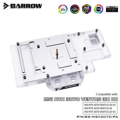 FormulaMod Barrow RTX 3070 full-cover GPU waterblock — silent local AI workload cooling (view 3)
