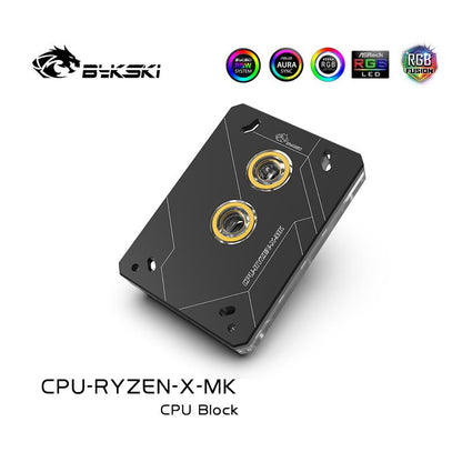 Bykski CPU-RYZEN-X-MK RyzenAM3/AM3+/AM4 CPU Water Blocks, RBW Lighting System, Microwaterway Water | Liquid Cooling Block