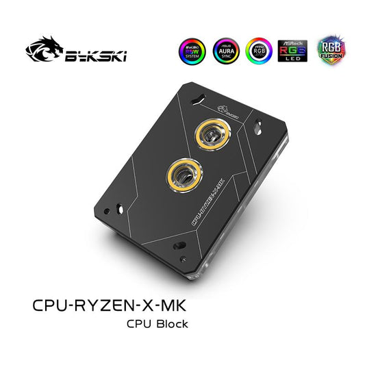 Bykski CPU-RYZEN-X-MK RyzenAM3/AM3+/AM4 CPU Water Blocks, RBW Lighting System, Microwaterway Water | Liquid Cooling Block
