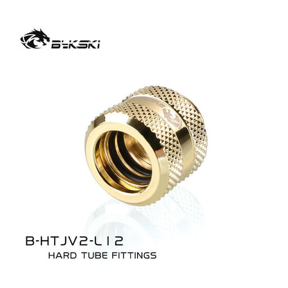 Bykski B-HTJV2-L12, OD12mm Extended Type Hard Tube Fittings, G1/4 Adapters For OD12mm Hard Tubes