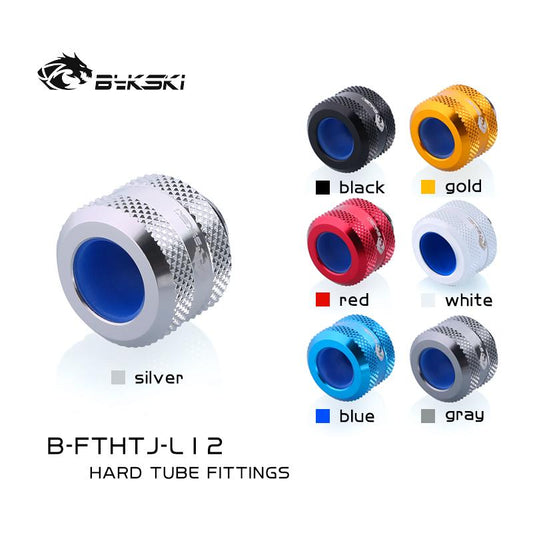 Bykski B-FTHTJ-L12, Anti-off Type Hard Tube Fittings, For OD12mm Hard Tubes, Diamond Pattern, | Water Cooling Fitting