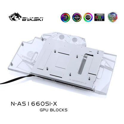 Bykski N-AS1660SI-X, Full Cover Graphics Card Water Cooling Block, For Asus GTX1660 O6G Si