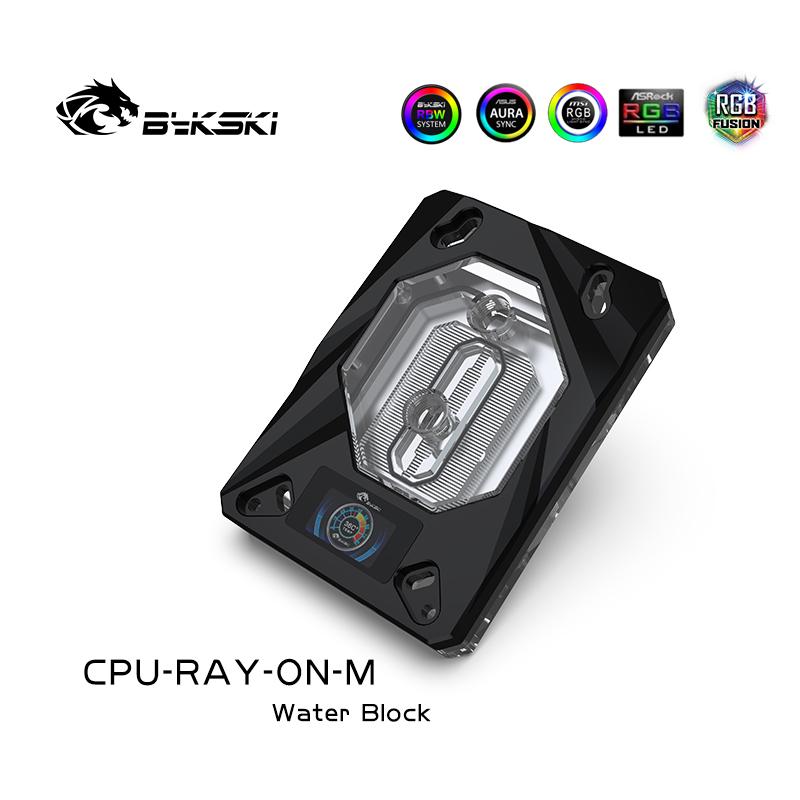 Bykski Temperature Digital Display CPU Water Block For Inter AMD, Intelligent Temperature Monitoring CPU-FIRE-ON-I / CPU-RAY-ON-M