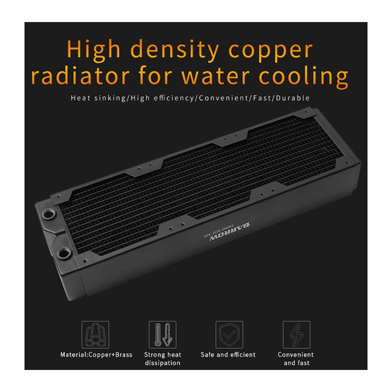 Barrow Copper Radiator Support 120MM Fan Water Cooling CPU Overclocking Cooler Dabel-60d Length | Custom Loop Radiator