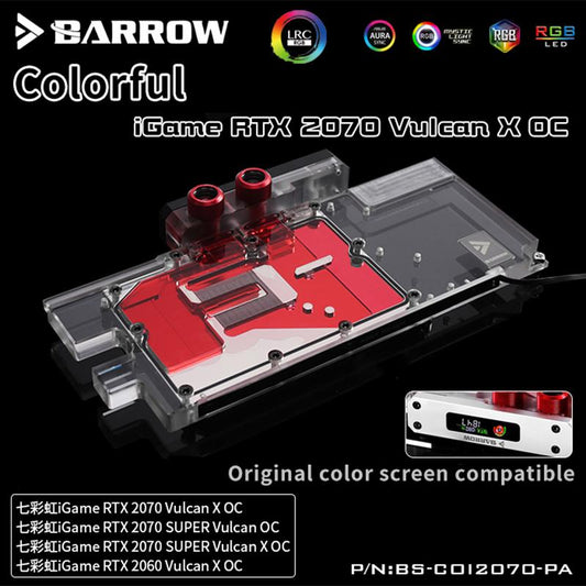 Barrow BS-COI2070-PA LRC2.0 Full Coverage Water Block For COLORFUL iGame RTX2070 Aurora RGB