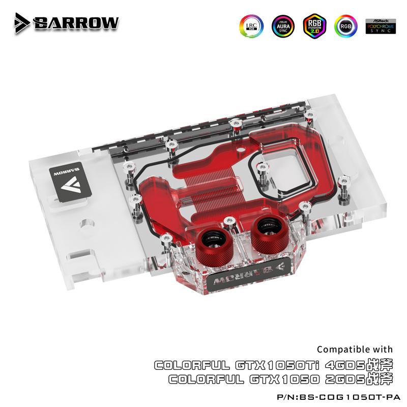 Barrow BS-COG1050T-PA, LRC 2.0 Full Cover Graphics Card Water Cooling Block for COLORFUL Battle-ax GTX1050Ti/1050