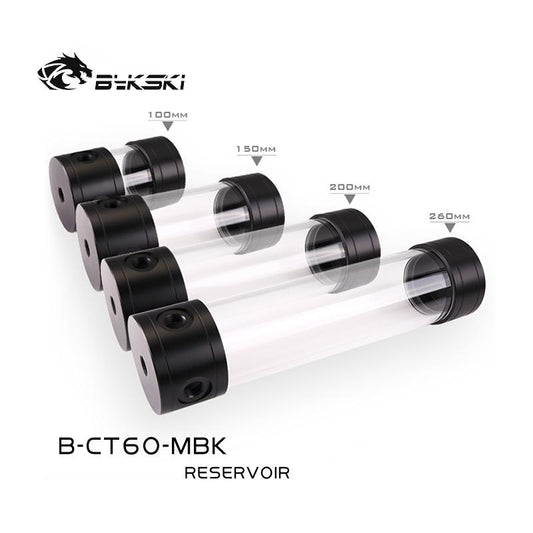 Bykski Water Cooling Reservoir Tank, Length 100/150/200/260mm, Diameter 60mm, For Computer CPU GPU | Water Cooling Reservoir