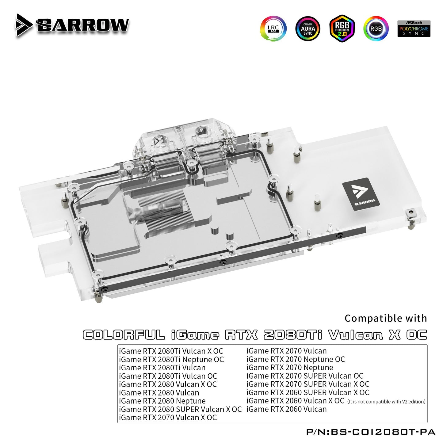 FormulaMod Barrow RTX 2080Ti full-cover GPU waterblock — silent local AI workload cooling (view 2)