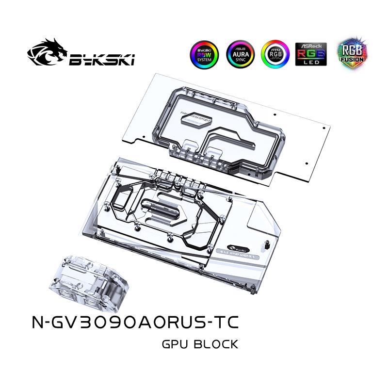 Bloc GPU Bykski avec refroidisseur de refroidissement par eau de fond de panier de voies navigables actives pour GiGabyte RTX 3090 3080 Aorus Master N-GV3090AORUS-TC