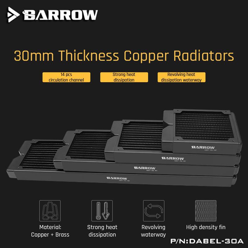 Barrow Dabel-30a 480 Copper Radiator 30mm Thickness 14pcs Circulation Channel Suitable For 120mm Fans | Custom Loop Radiator