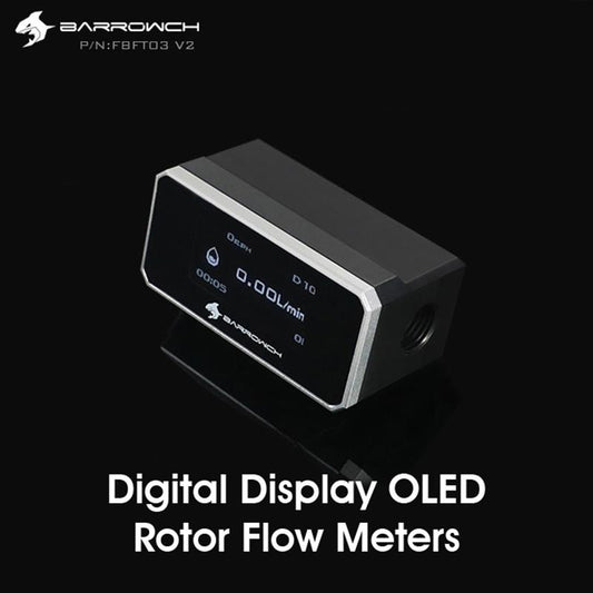 Barrow ch FBFT03-V2, Digital Display OLED Rotor Flow Meters, Multiple Colour Aluminum Alloy Panel + POM | PC Display Module