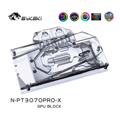 Bykski 3070 GPU Water Cooling Block, For Palit RTX 3070 GamingPro OC, Full Cover Cooler CPU GPU, N-PT3070PRO-X