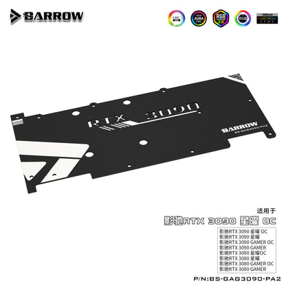 Barrow 3090 3080 GPU Water Block for GALAX RTX 3090 3080 GAMER OC, Full Cover ARGB GPU Cooler, BS-GAG3090-PA2