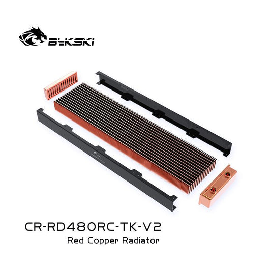 Bykski 480mm Copper Radiator RC Series High-performance Heat Dissipation 40mm Thickness for 12cm Fan | Custom Loop Radiator